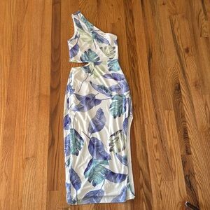 Tropical cutout dress